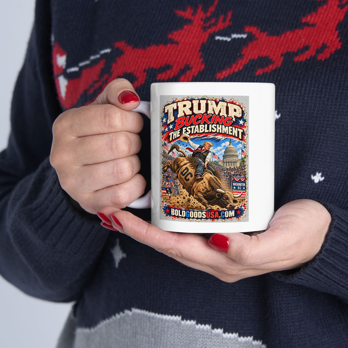 Trump Bucking the Establishment – Political Satire  11 oz / 15 oz Mug