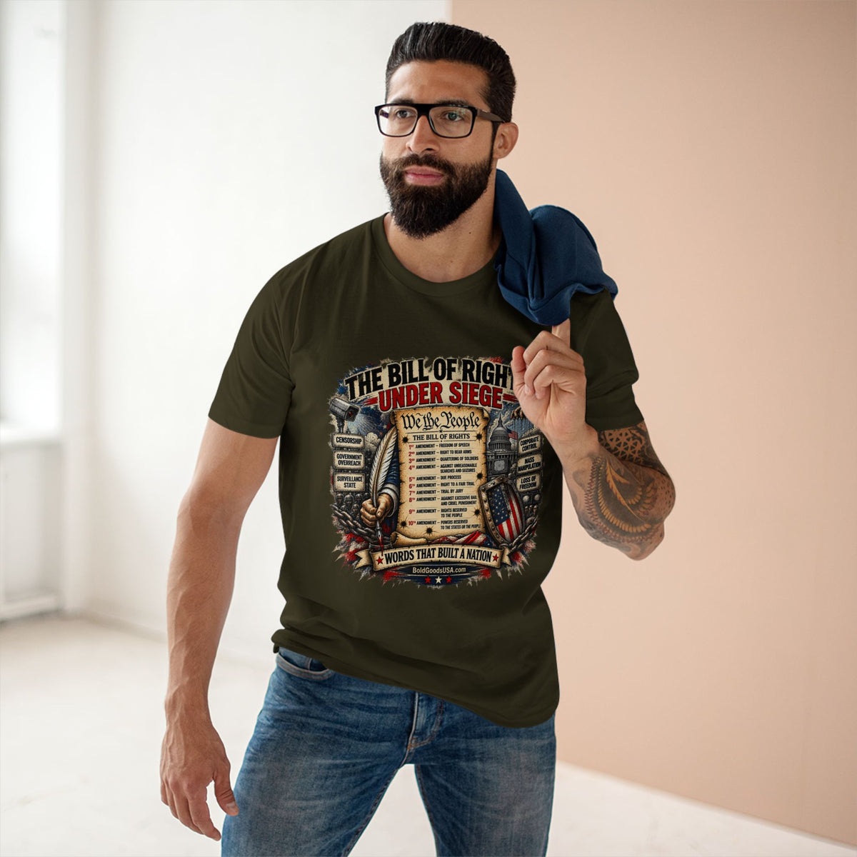 Bill of Rights – American Freedom Graphic T-Shirt | Front Print