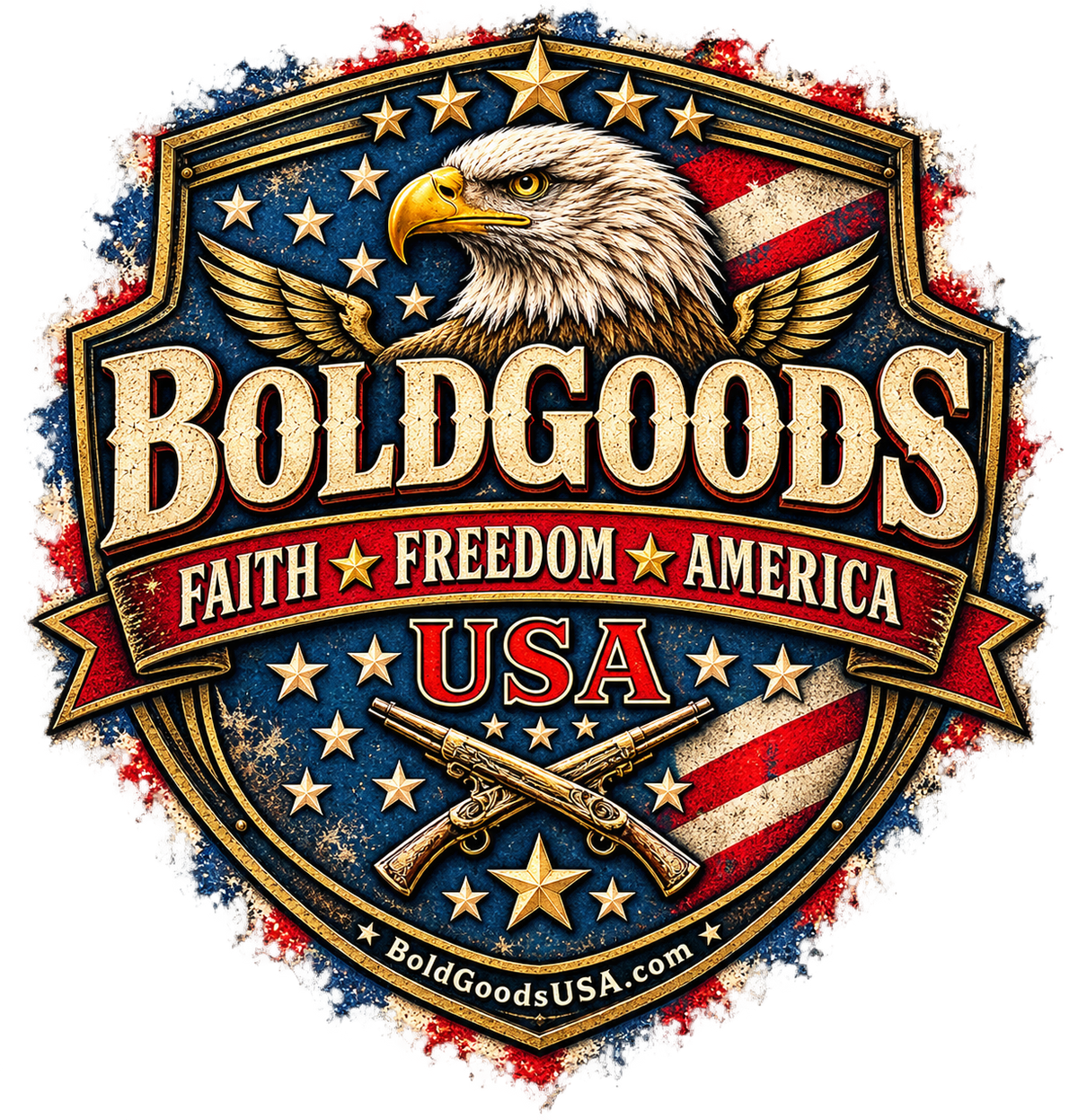 America Unleashed – Patriotic Graphic T-Shirt | Back Print + Chest Logo