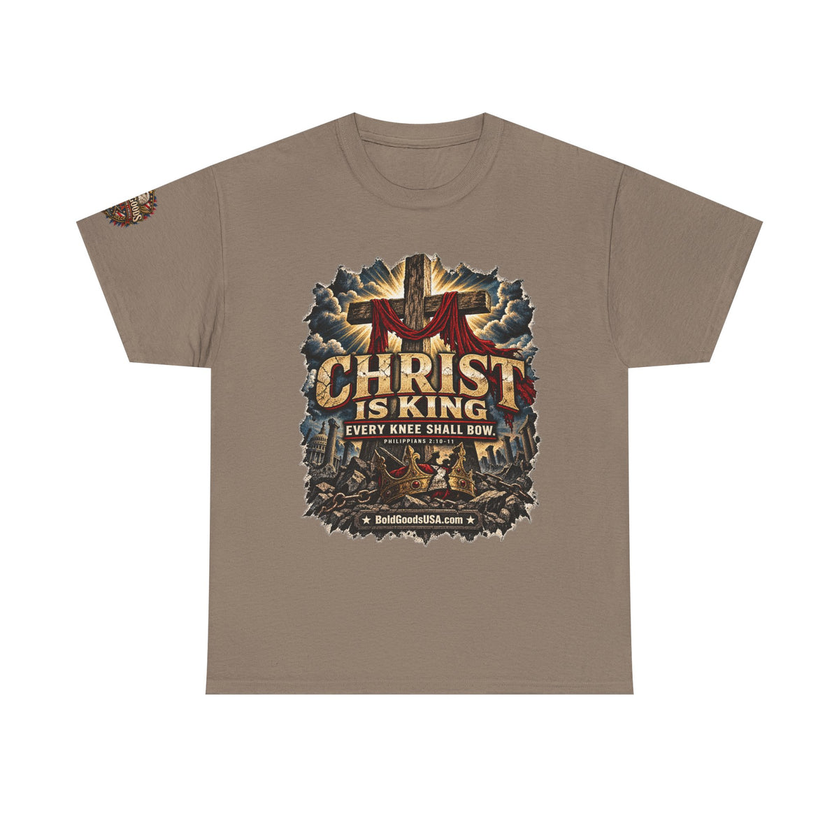 Christ is King –  Graphic T-Shirt | Front Print + Sleeve Logo