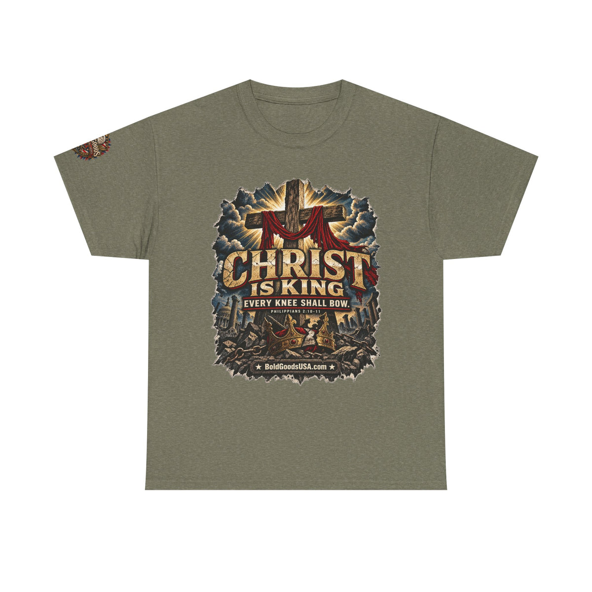 Christ is King –  Graphic T-Shirt | Front Print + Sleeve Logo