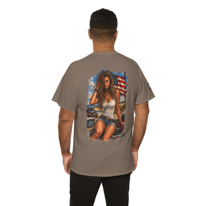 Faith, Freedom & Good Times – Men's Americana – Back Print + Sleeve Logo T-Shirt