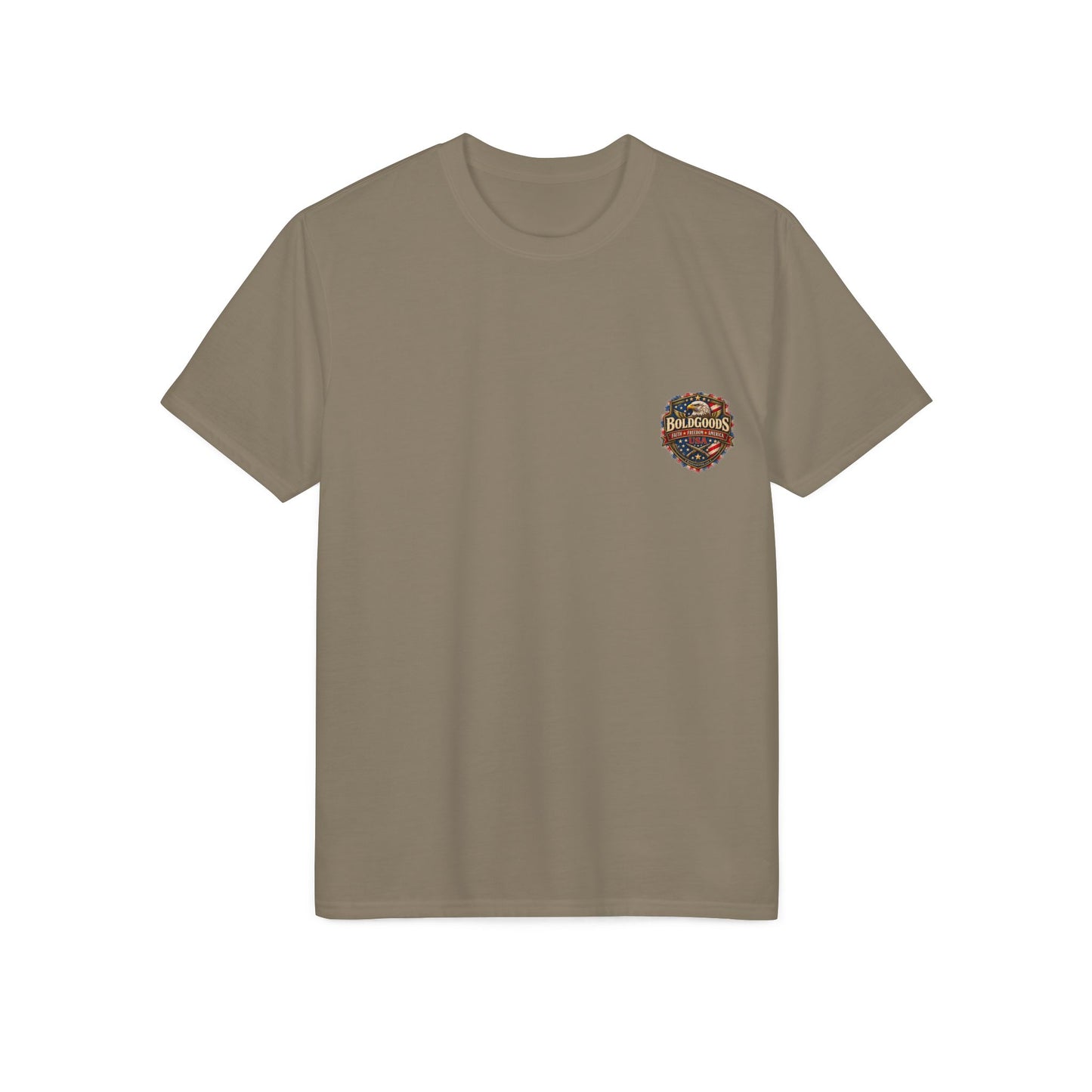 Liberty Survives When Defended – Patriotic Freedom Graphic T-Shirt | Back Print + Sleeve Logo