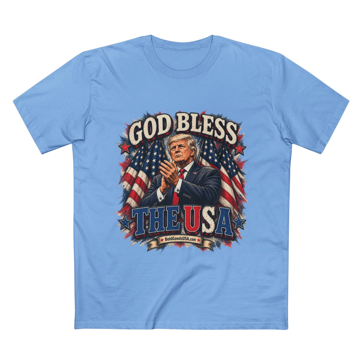 God Bless The USA – Patriotic Graphic T-Shirt | Front Print