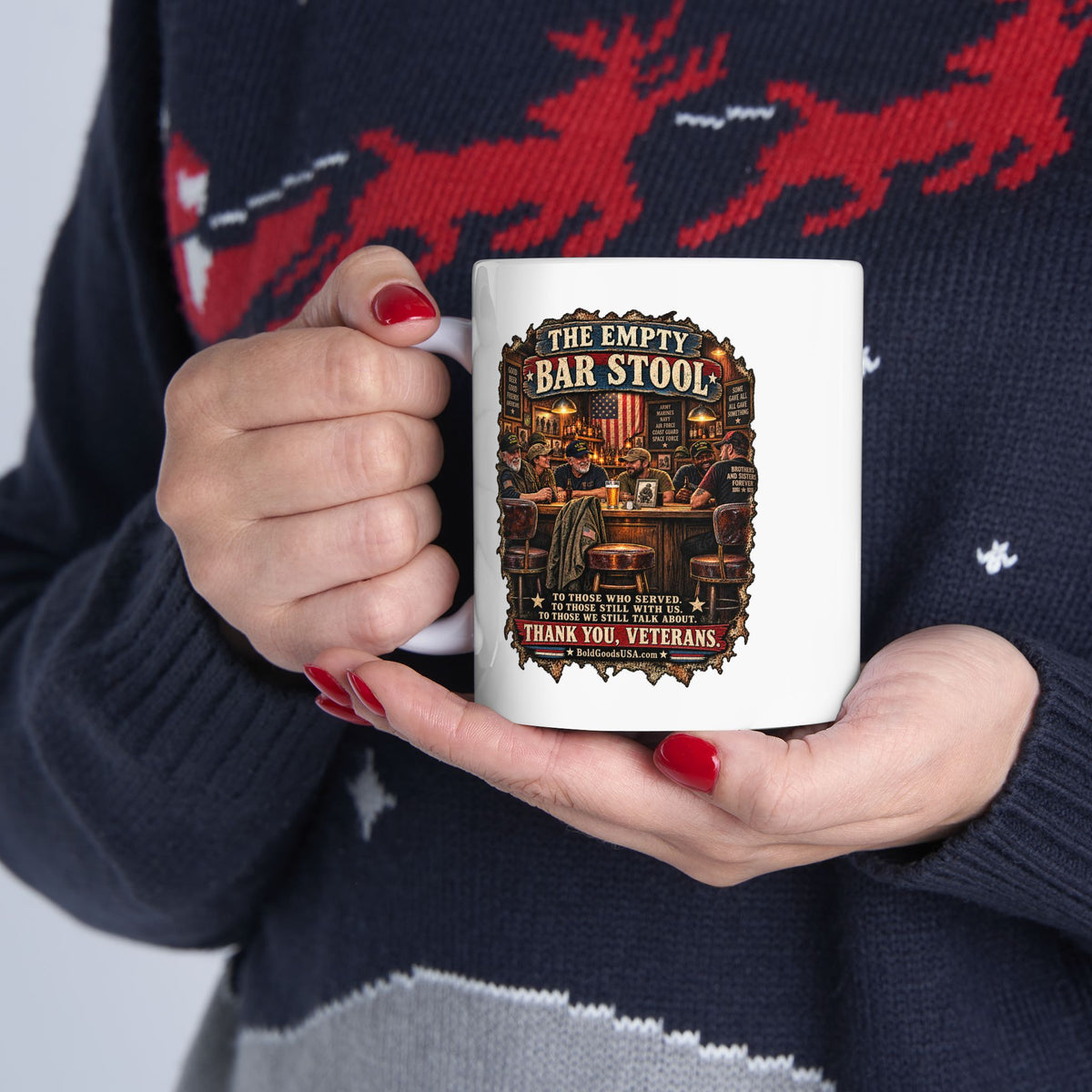 The Empty Bar Stool Veterans Tribute - Graphic  11 oz / 15 oz Mug