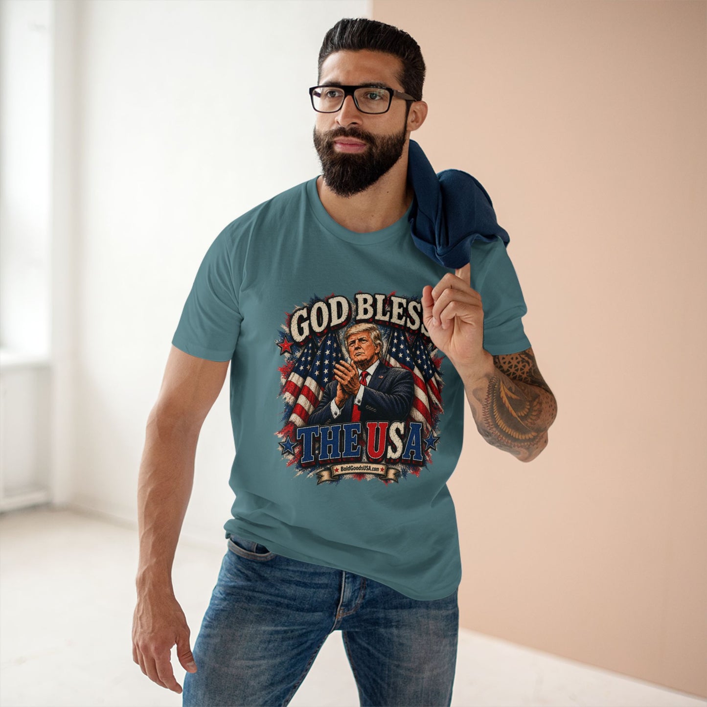 God Bless The USA – Patriotic Graphic T-Shirt | Front Print