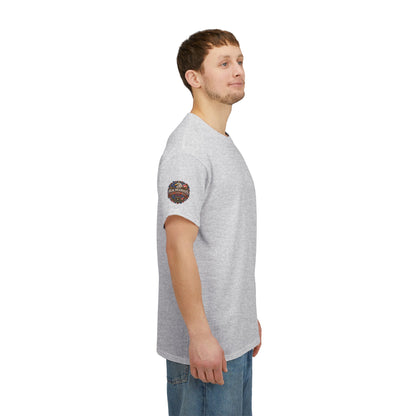 Faith, Freedom & Good Times – Men's Americana – Back Print + Sleeve Logo T-Shirt