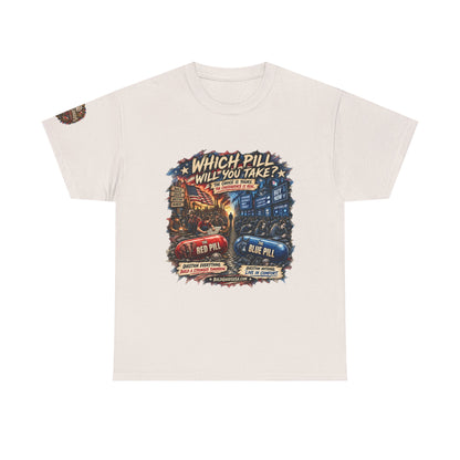 Red or Blue Pill –  Graphic T-Shirt | Front Print + Sleeve Logo
