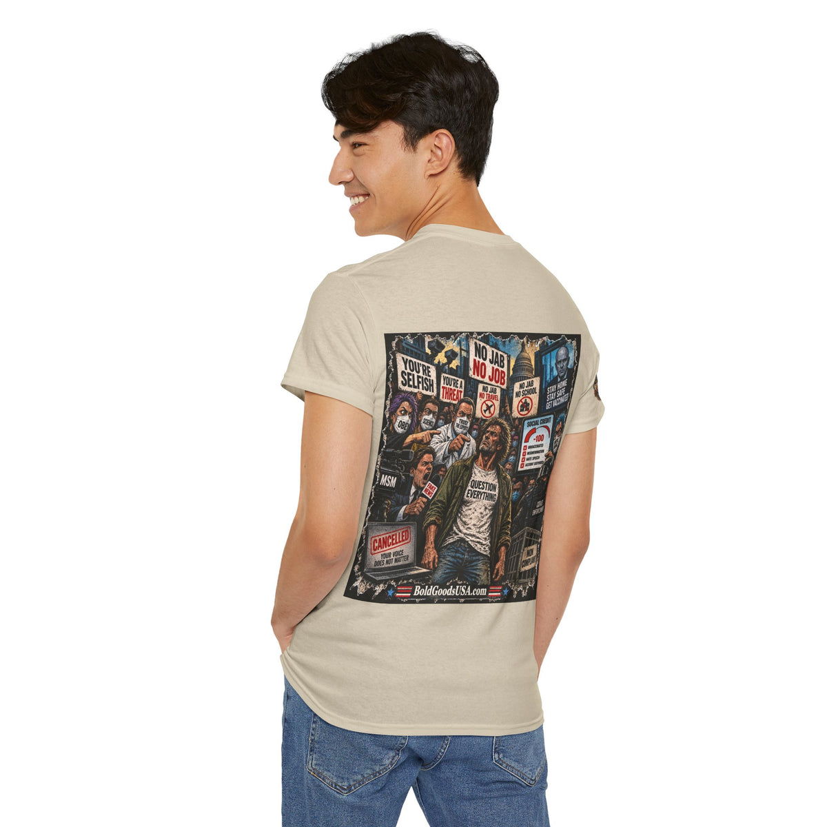 Trust the Science - Graphic T-Shirt | Back Print + Sleeve Logo