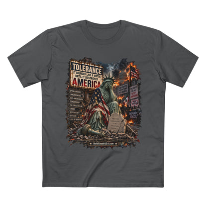 Tolerance – Political Satire Graphic T-Shirt | Front Print