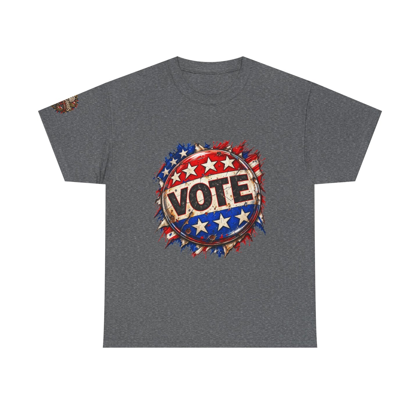 Vote Retro - Patriotic Graphic T-Shirt | Front Print + Sleeve Logo