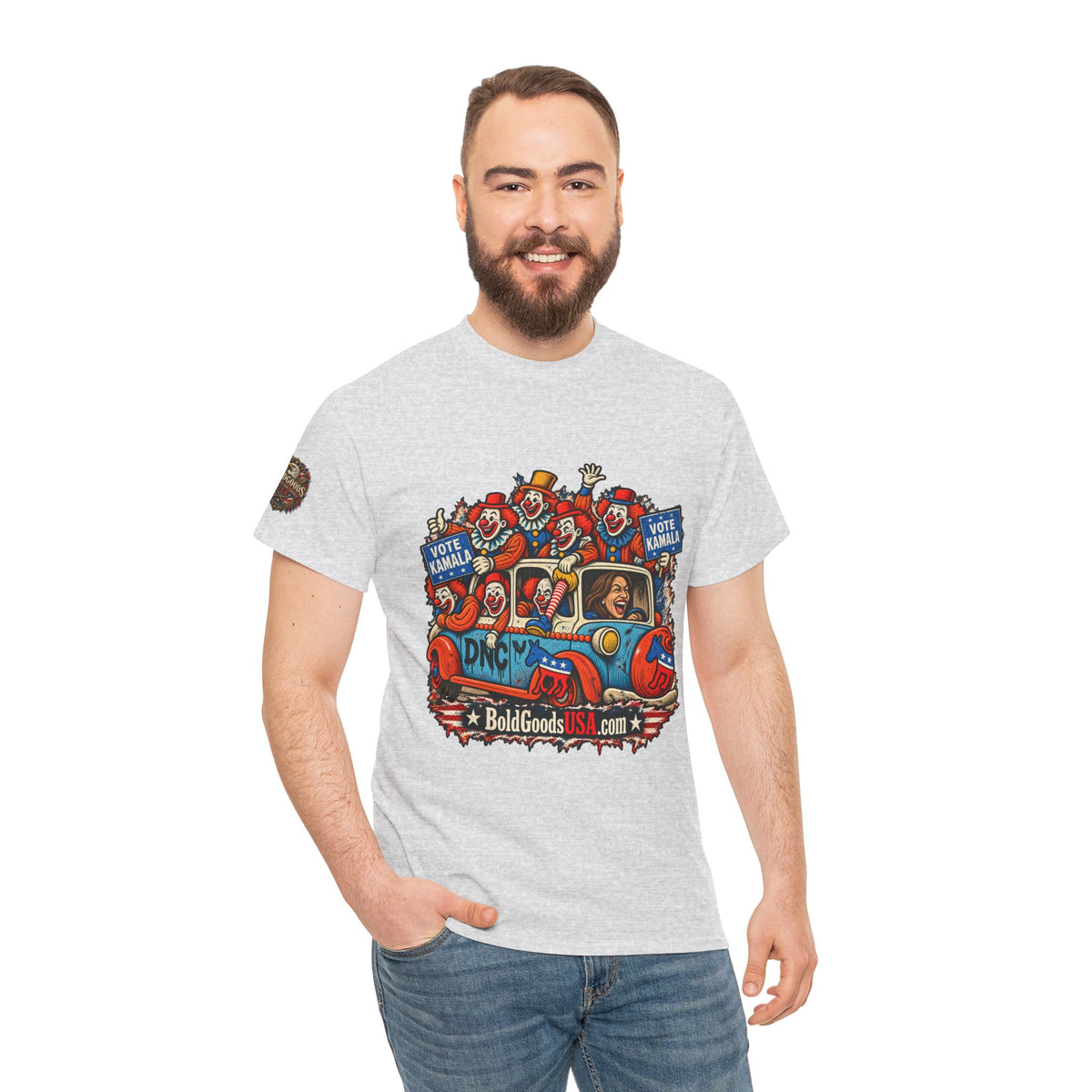 Vote Kamala Graphic T-Shirt | Front Print + Sleeve Logo