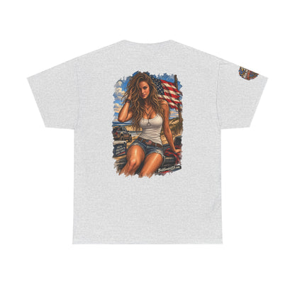 Faith, Freedom & Good Times – Men's Americana – Back Print + Sleeve Logo T-Shirt