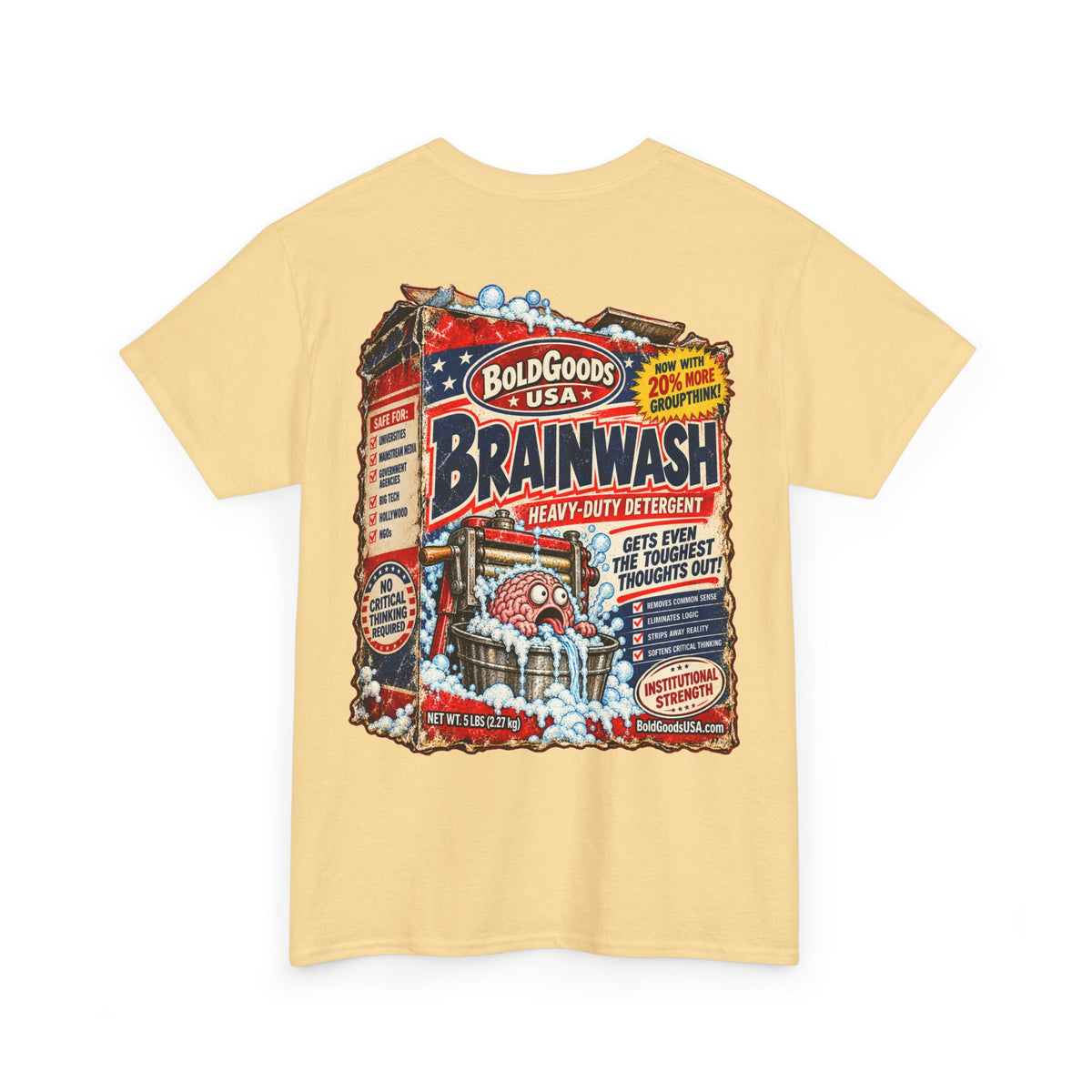 BG Brainwash – Political Satire T-Shirt | Back Print + Chest Logo