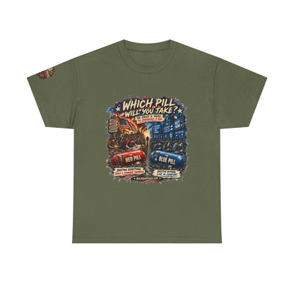 Red or Blue Pill –  Graphic T-Shirt | Front Print + Sleeve Logo