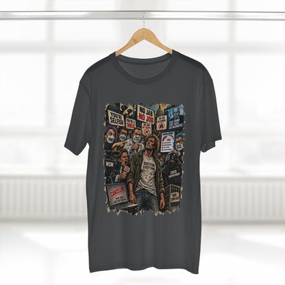 Question Everything – Political Satire Graphic T-Shirt | Front Print