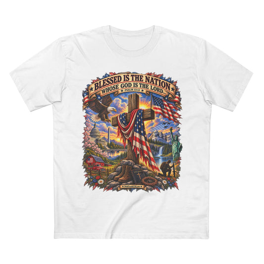 Blessed Is The Nation –  Graphic T-Shirt | Front Print