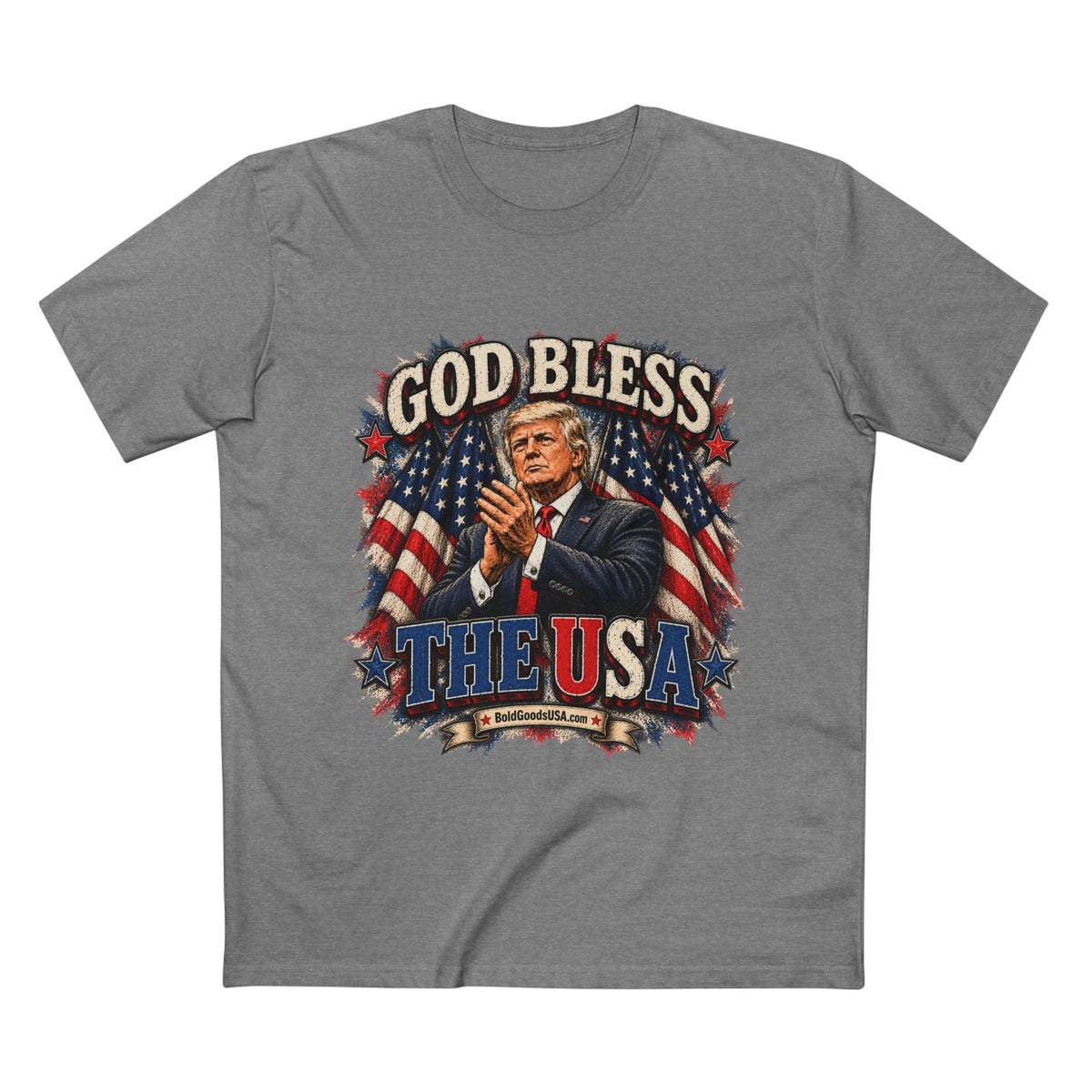 God Bless The USA – Patriotic Graphic T-Shirt | Front Print