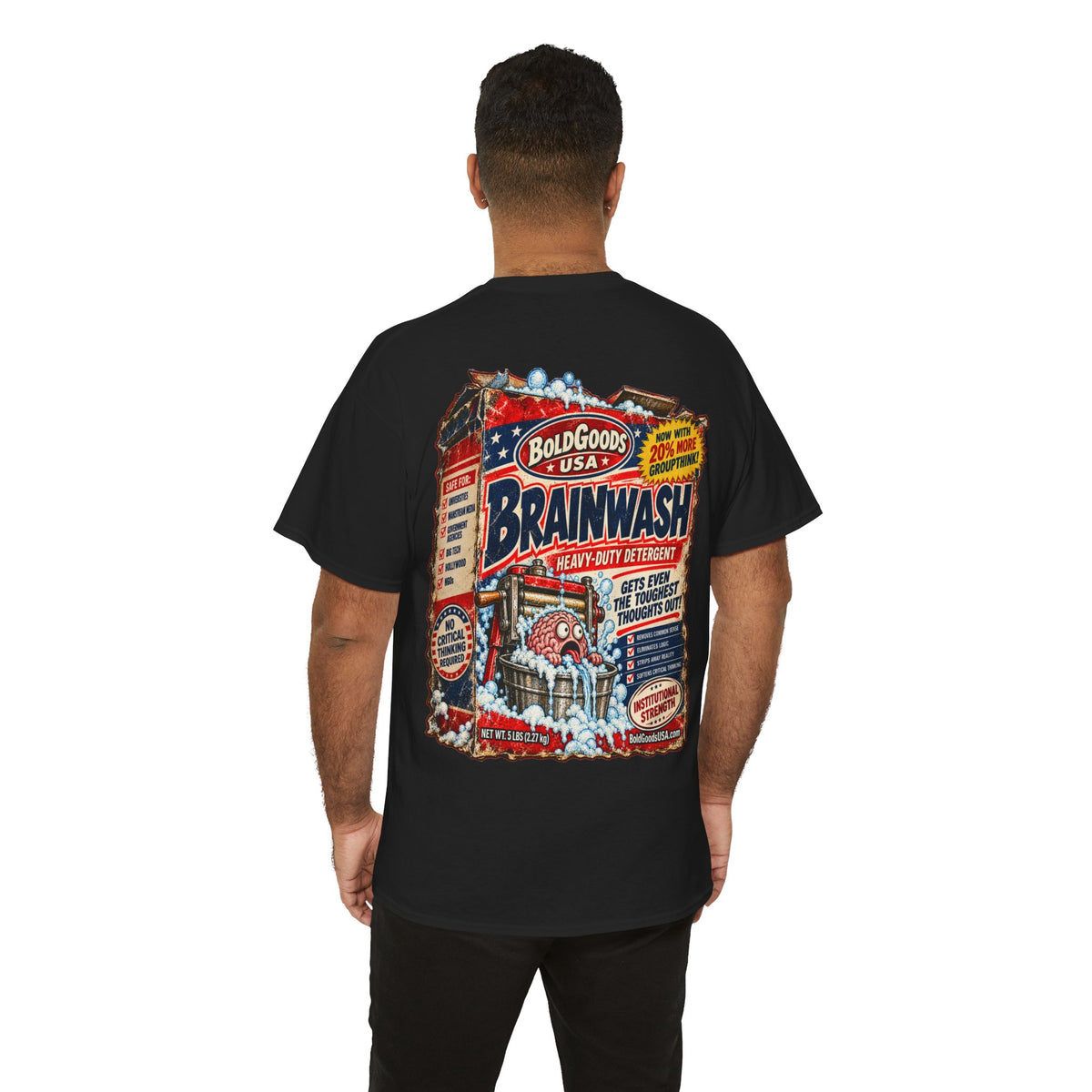 BG Brainwash – Political Satire T-Shirt | Back Print + Chest Logo