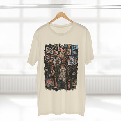 Question Everything – Political Satire Graphic T-Shirt | Front Print