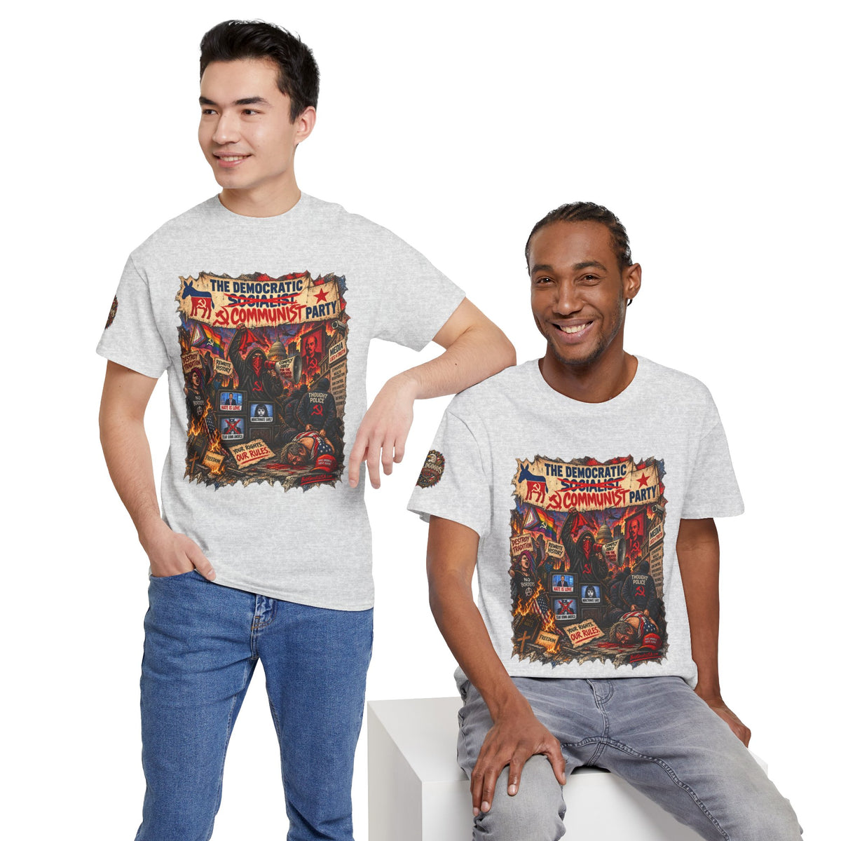 Communist Party - Front Print + Sleeve Logo T-Shirt