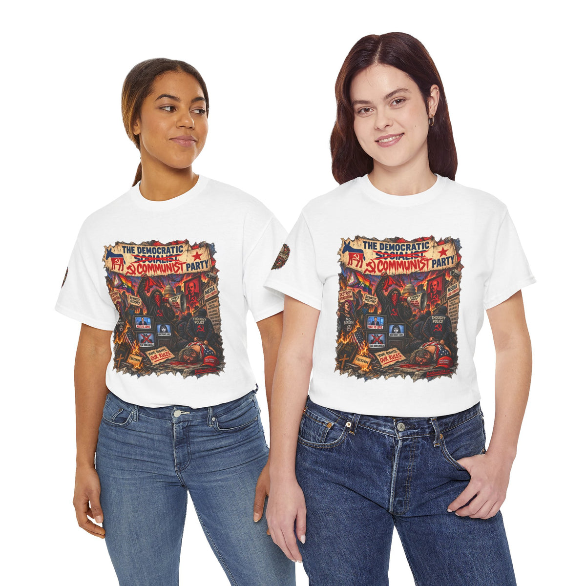 Communist Party - Front Print + Sleeve Logo T-Shirt
