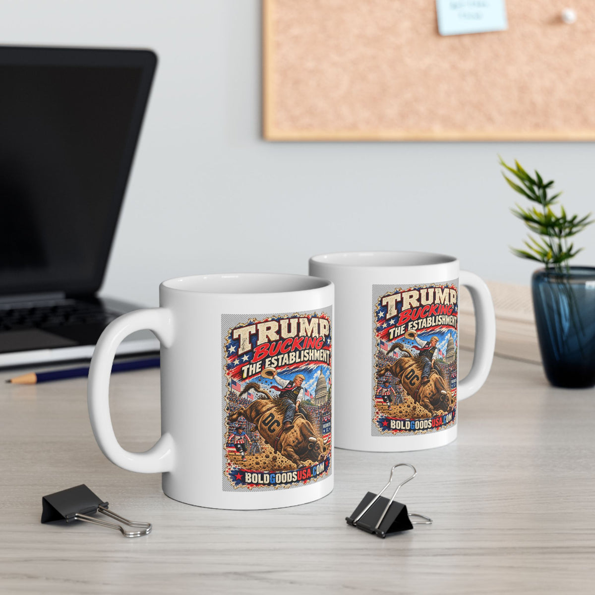 Trump Bucking the Establishment – Political Satire  11 oz / 15 oz Mug