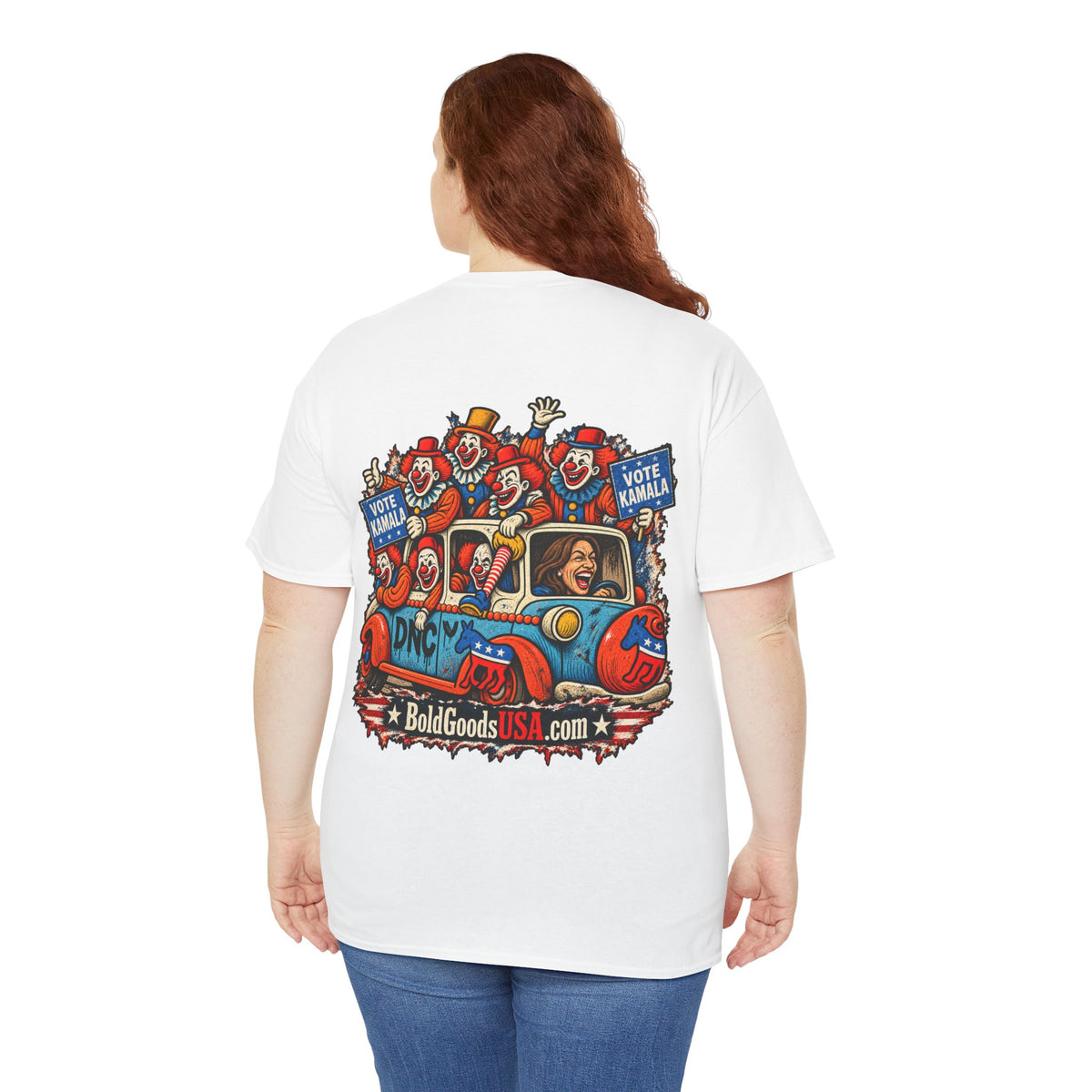 Vote Kamala – Political Satire Graphic T-Shirt | Back Print + Chest Logo