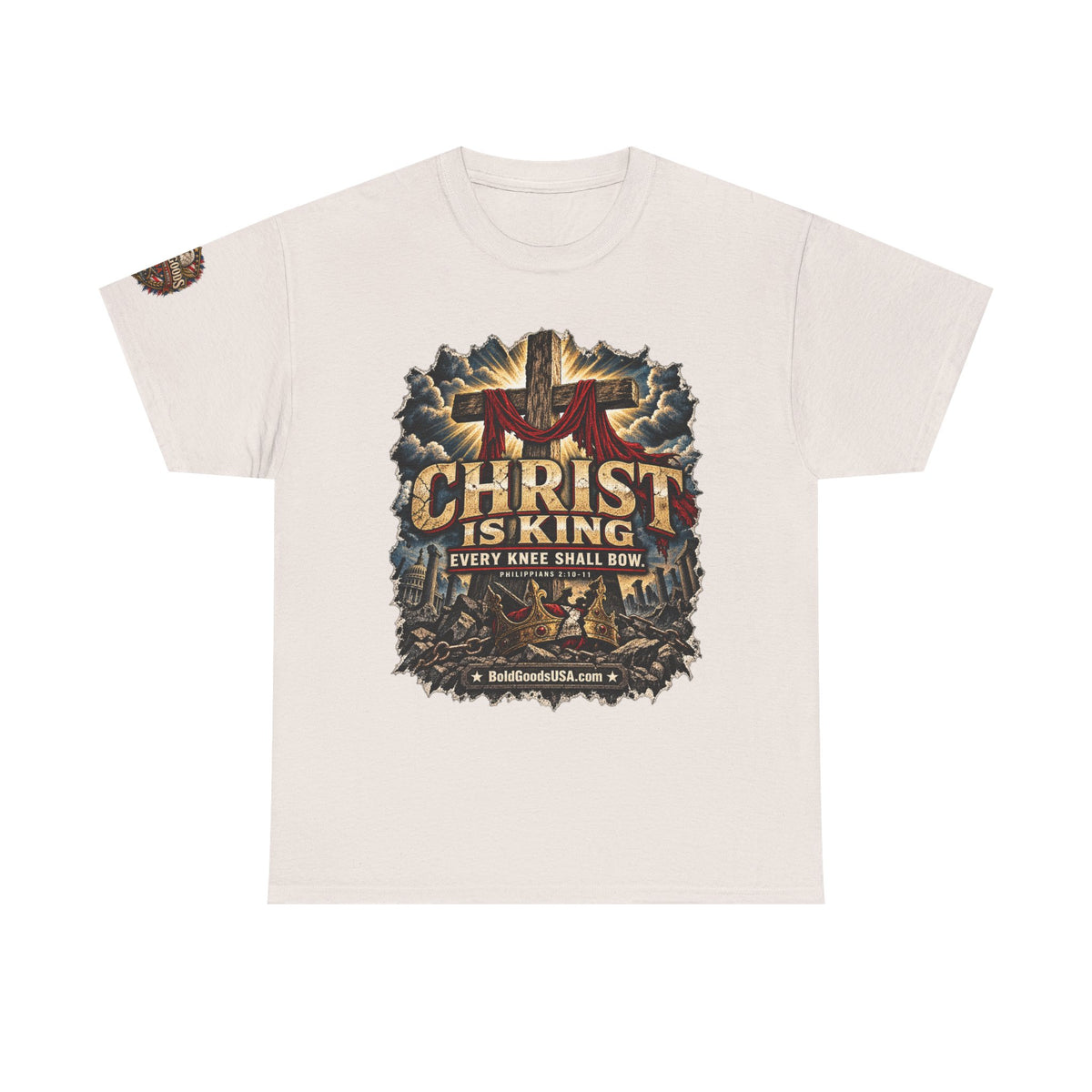 Christ is King –  Graphic T-Shirt | Front Print + Sleeve Logo