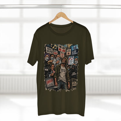 Question Everything – Political Satire Graphic T-Shirt | Front Print