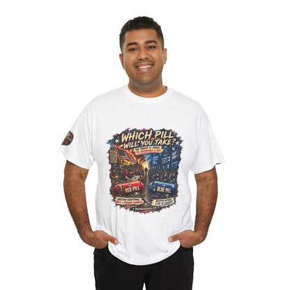 Red or Blue Pill –  Graphic T-Shirt | Front Print + Sleeve Logo