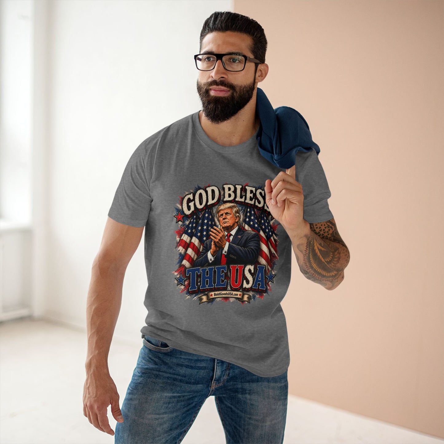 God Bless The USA – Patriotic Graphic T-Shirt | Front Print