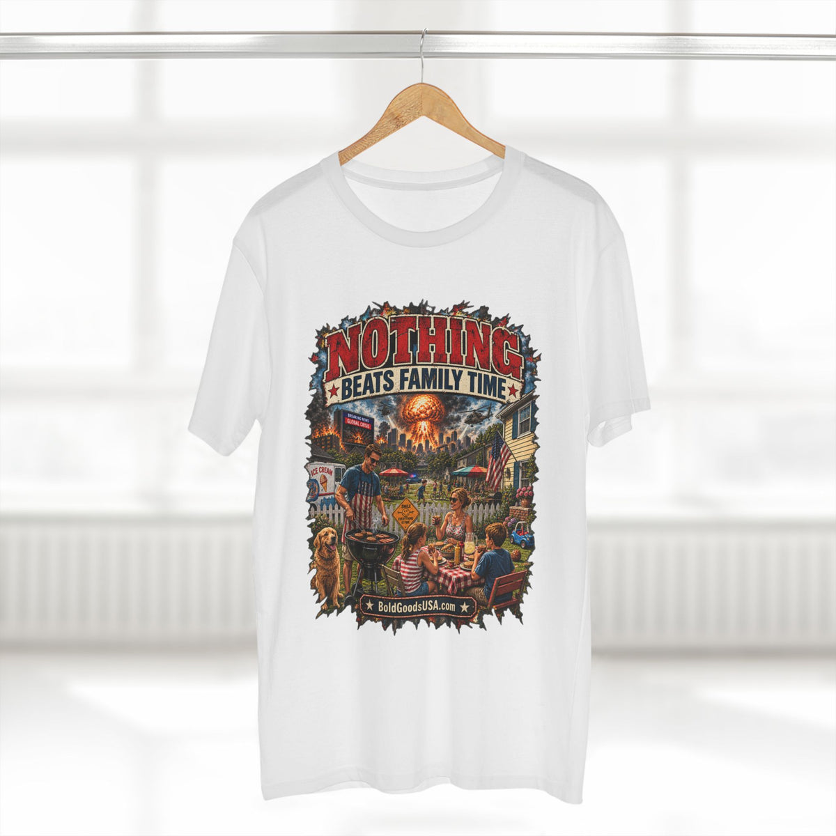 Nothing Beats Family Time – Satire Graphic T-Shirt | Front Print