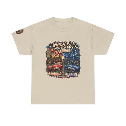 Red or Blue Pill –  Graphic T-Shirt | Front Print + Sleeve Logo