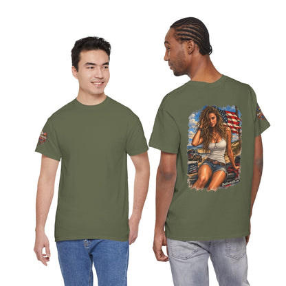 Faith, Freedom & Good Times – Men's Americana – Back Print + Sleeve Logo T-Shirt