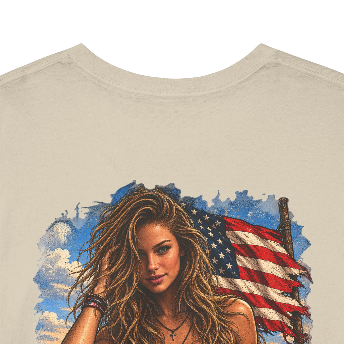 Faith, Freedom & Good Times – Men's Americana – Back Print + Sleeve Logo T-Shirt