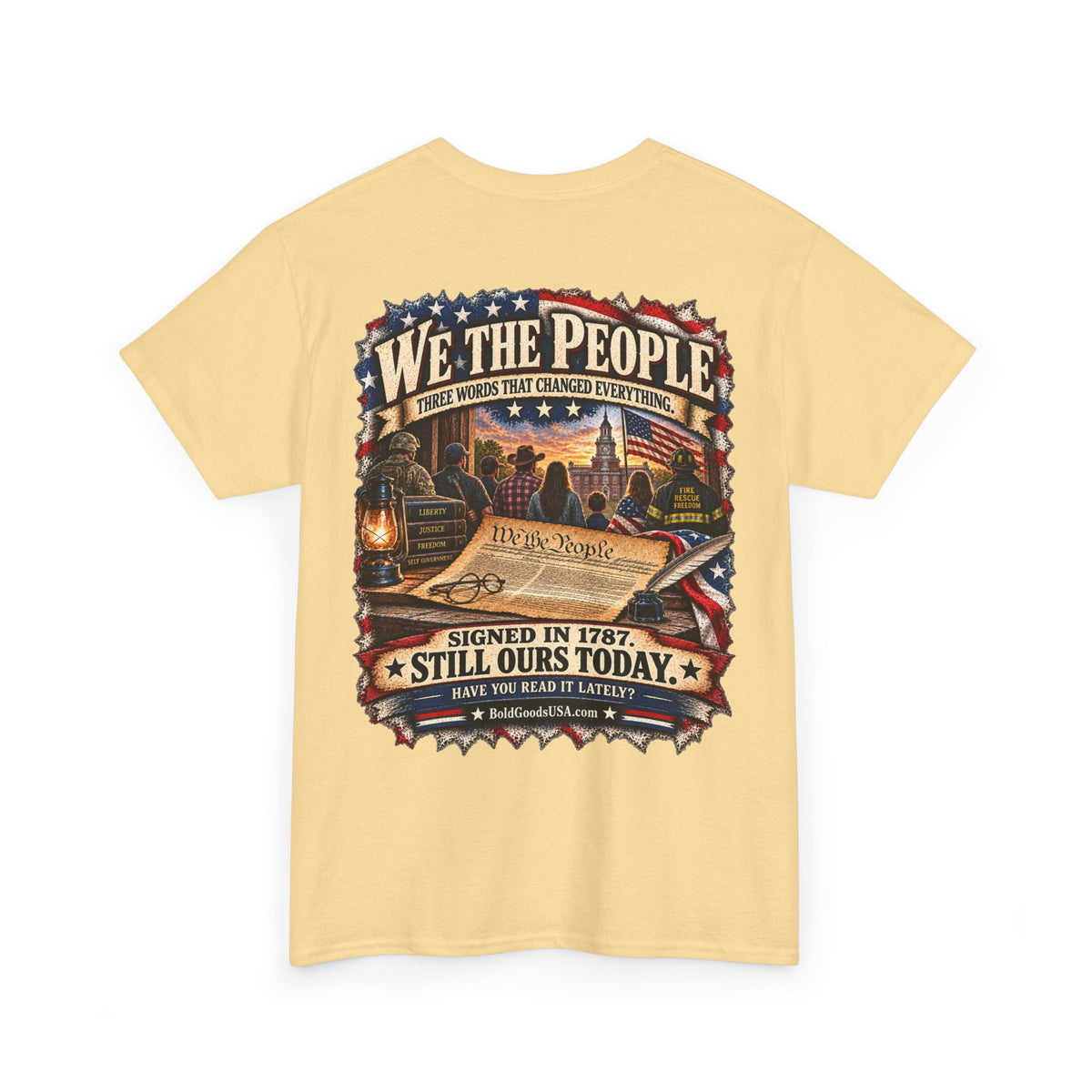 We the People – Patriotic T-Shirt | Back Print + Chest Logo