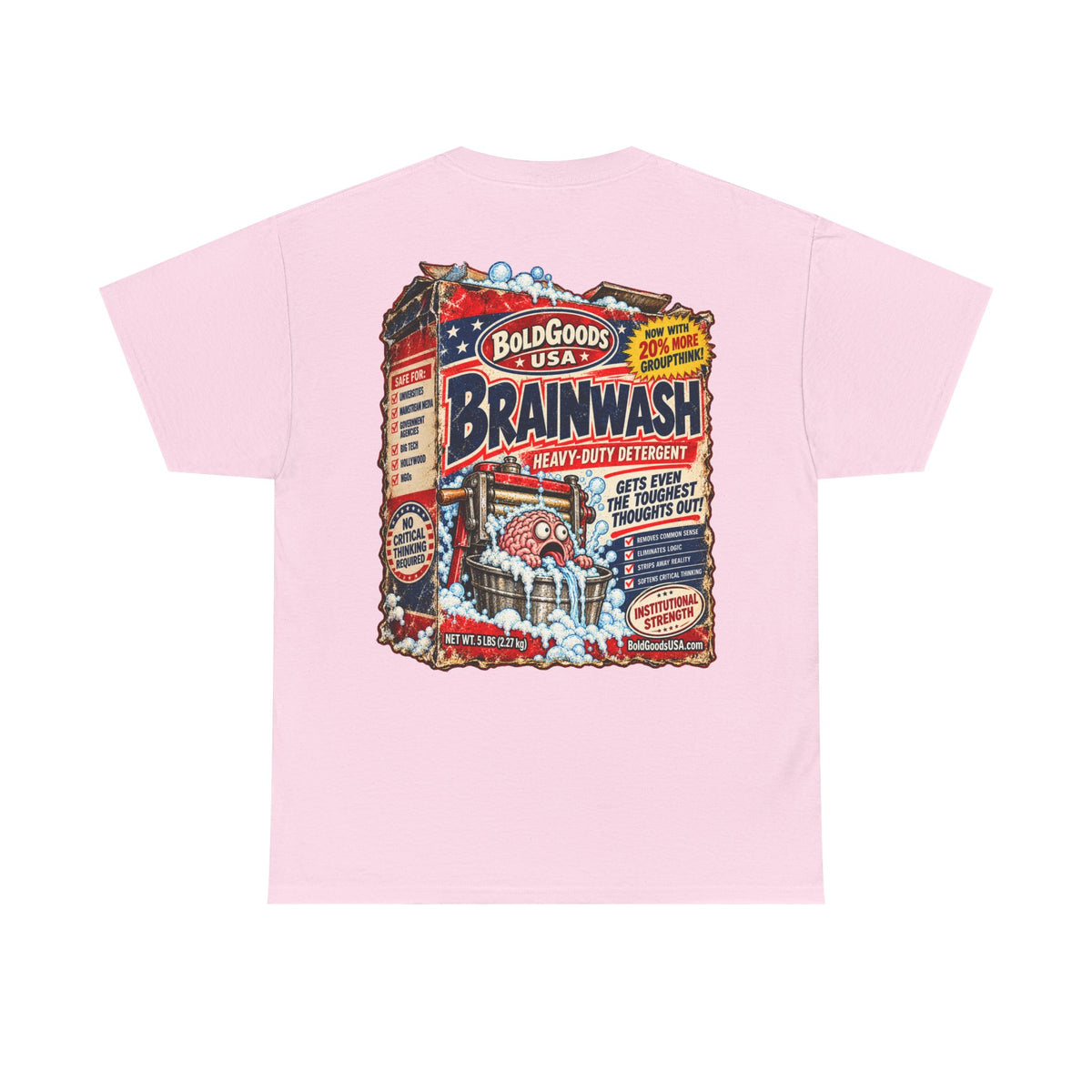 BG Brainwash – Political Satire T-Shirt | Back Print + Chest Logo