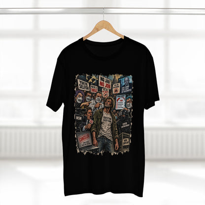 Question Everything – Political Satire Graphic T-Shirt | Front Print