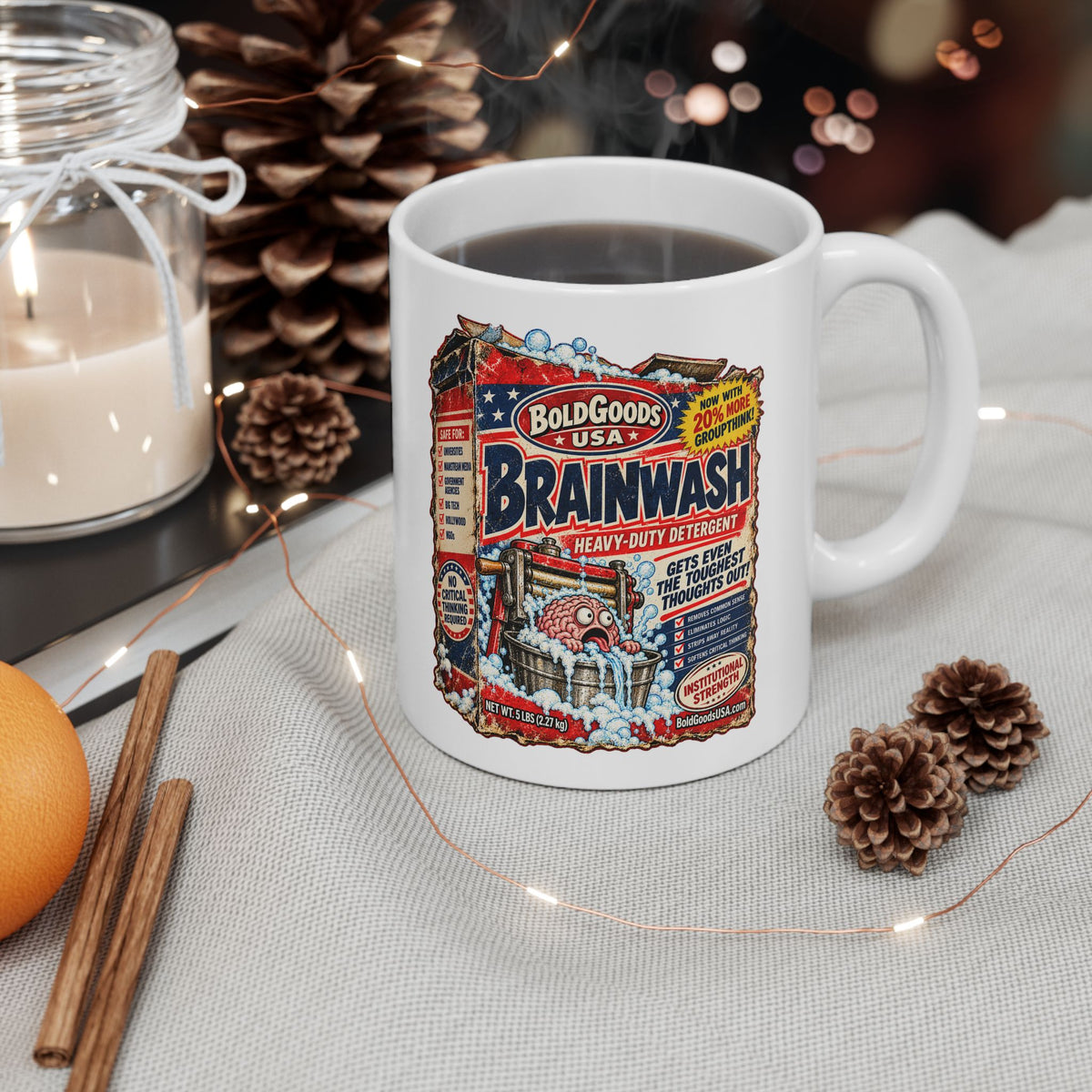Bold Goods Brain Wash – Political Satire  11 oz / 15 oz Mug
