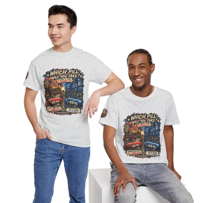Red or Blue Pill –  Graphic T-Shirt | Front Print + Sleeve Logo