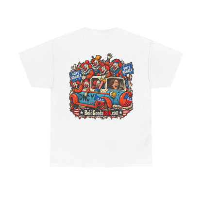 Vote Kamala – Political Satire Graphic T-Shirt | Back Print + Chest Logo