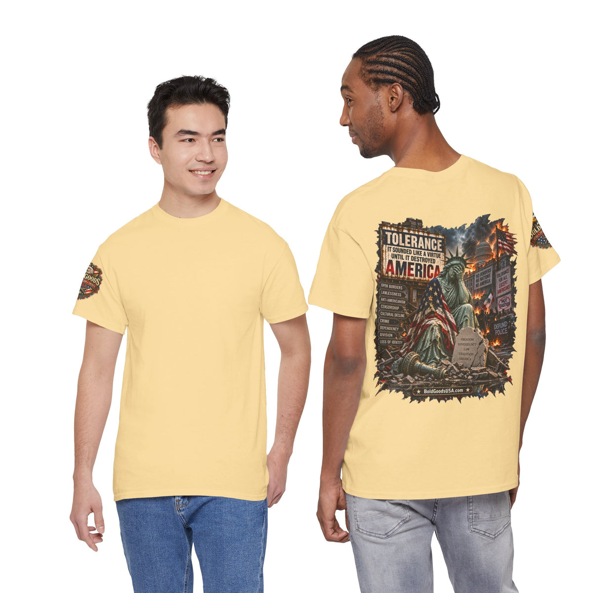 Tolerance — Graphic T-Shirt | Back Print + Sleeve Logo