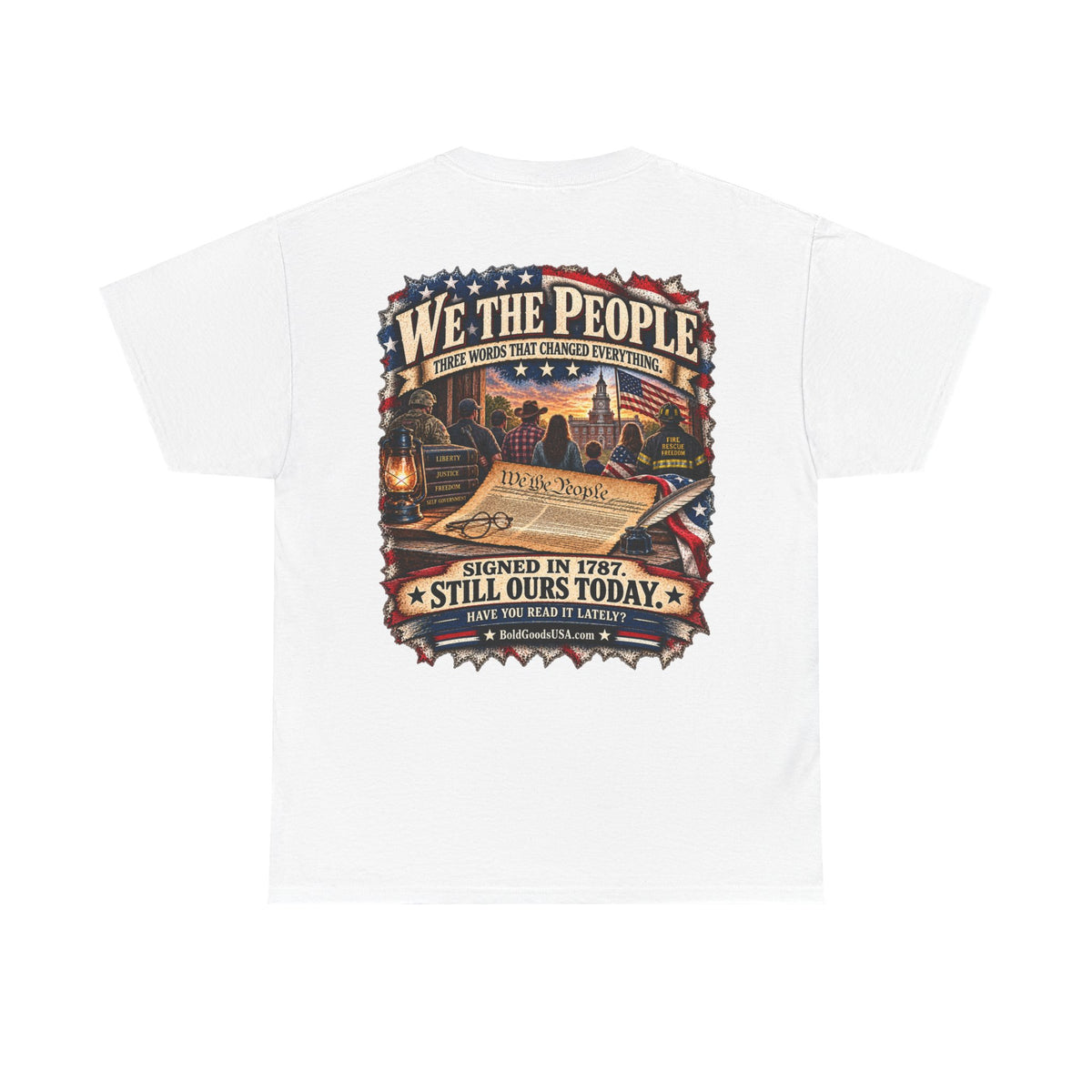 We the People – Patriotic T-Shirt | Back Print + Chest Logo