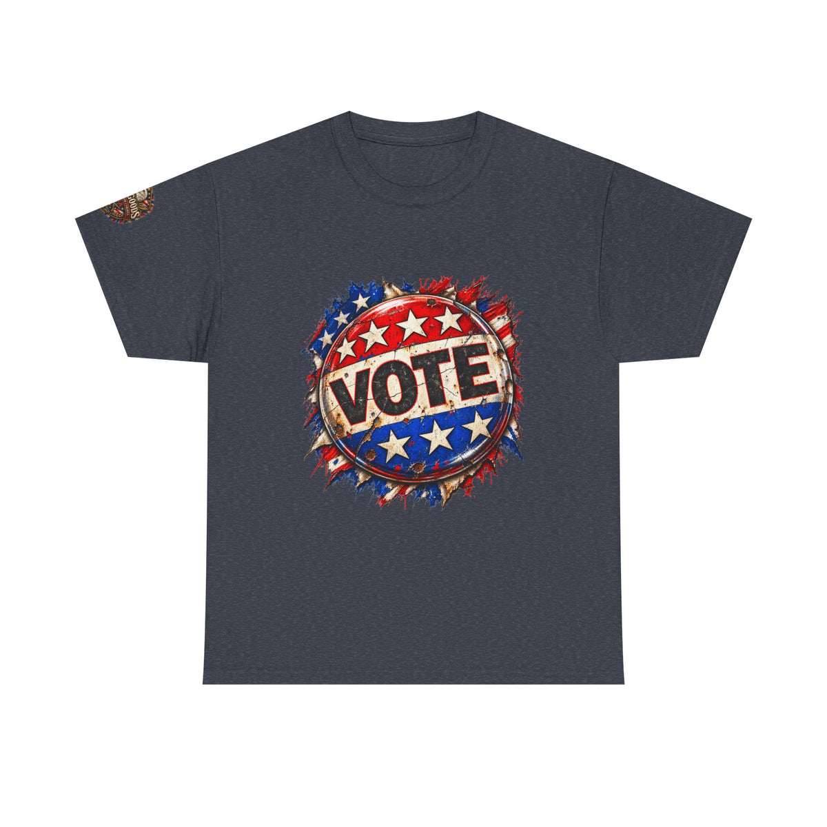 Vote Retro - Patriotic Graphic T-Shirt | Front Print + Sleeve Logo