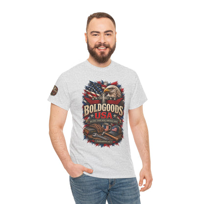 Boldgoods USA Eagle – Patriotic Graphic T-Shirt | Front Print + Sleeve Logo
