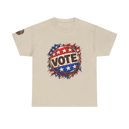 Vote Retro - Patriotic Graphic T-Shirt | Front Print + Sleeve Logo