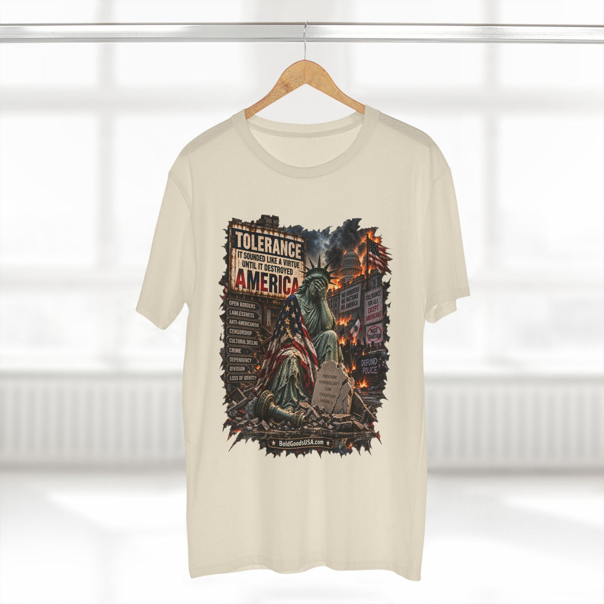 Tolerance – Political Satire Graphic T-Shirt | Front Print