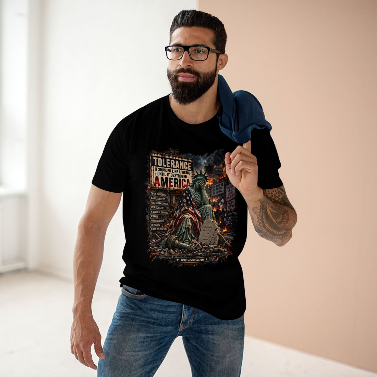 Tolerance – Political Satire Graphic T-Shirt | Front Print