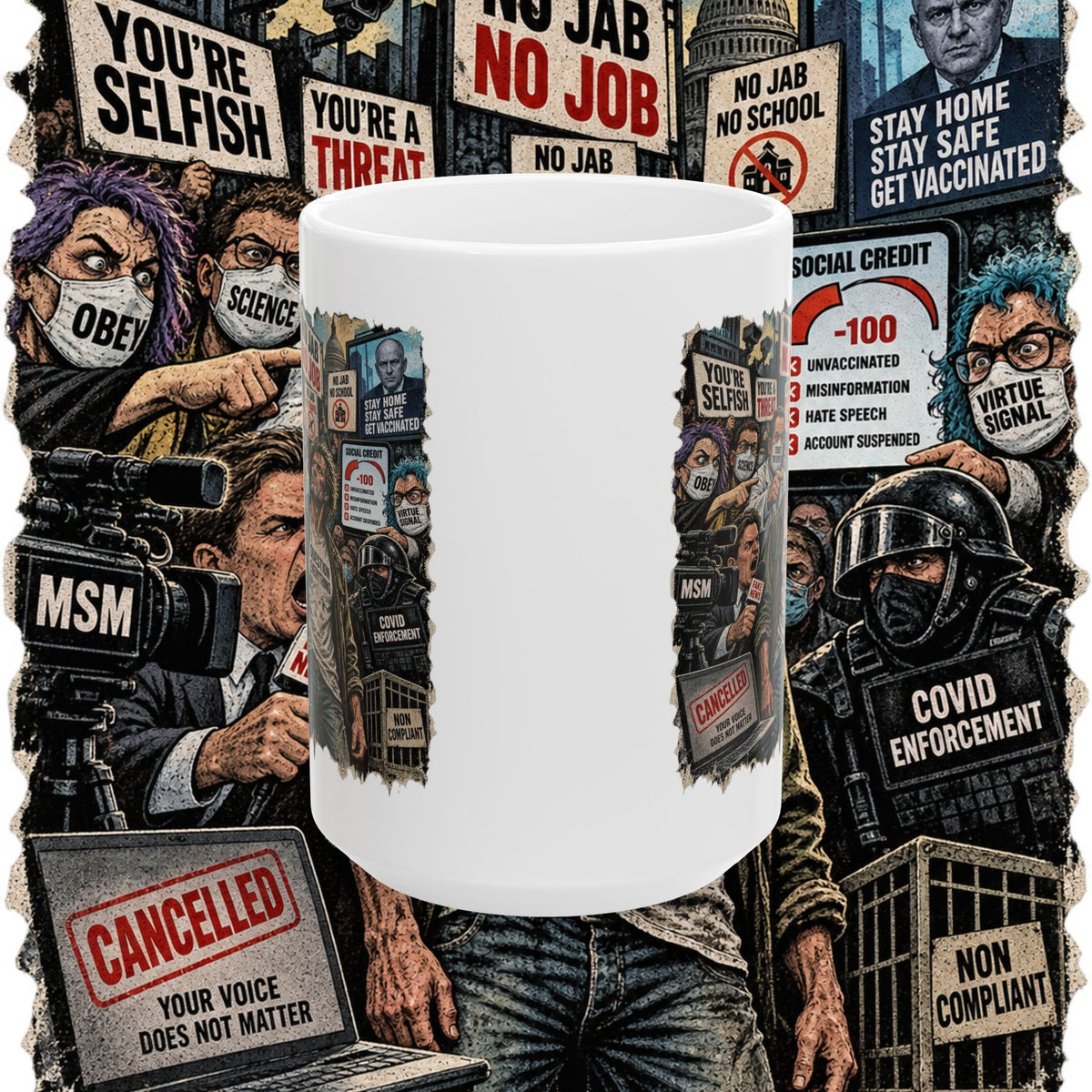 Question Everything – Political Satire 11 oz / 15 oz Mug